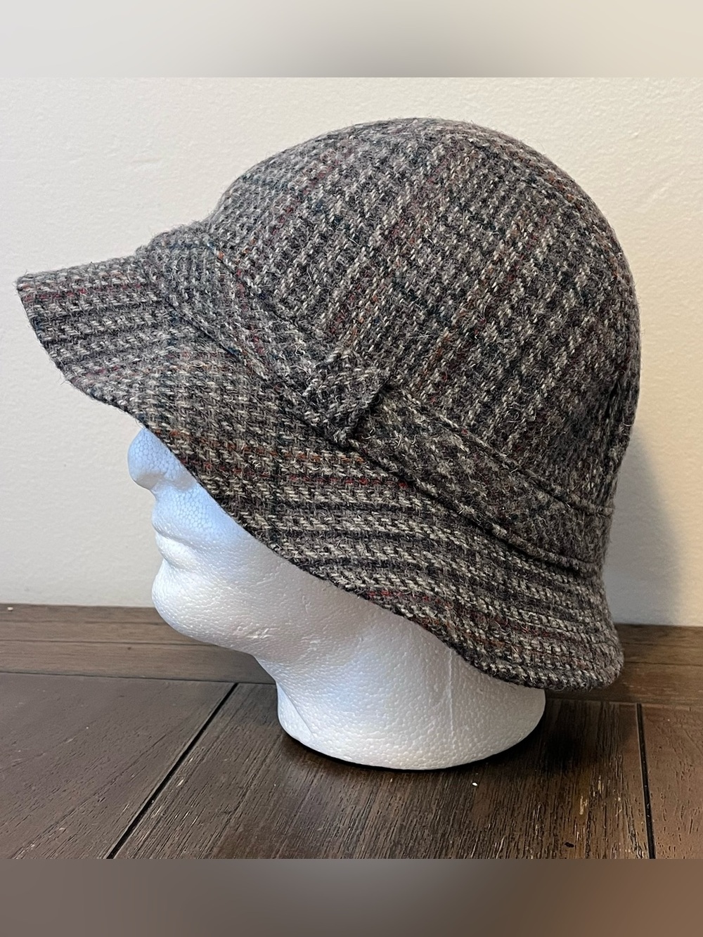 Pendleton Brown Tweed Wool Cloche Hat